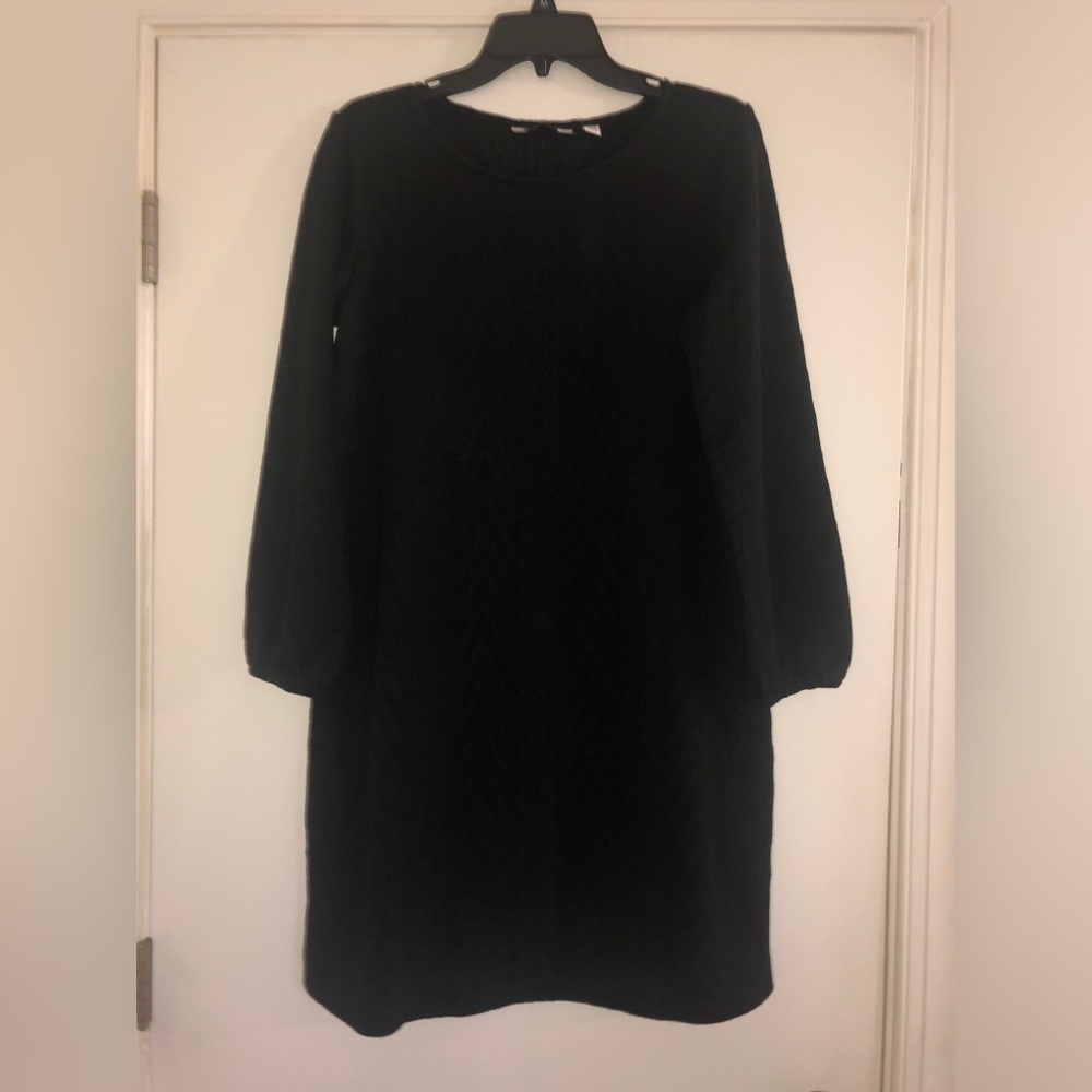 Susan graver black cable sweater knit dress women’s medium